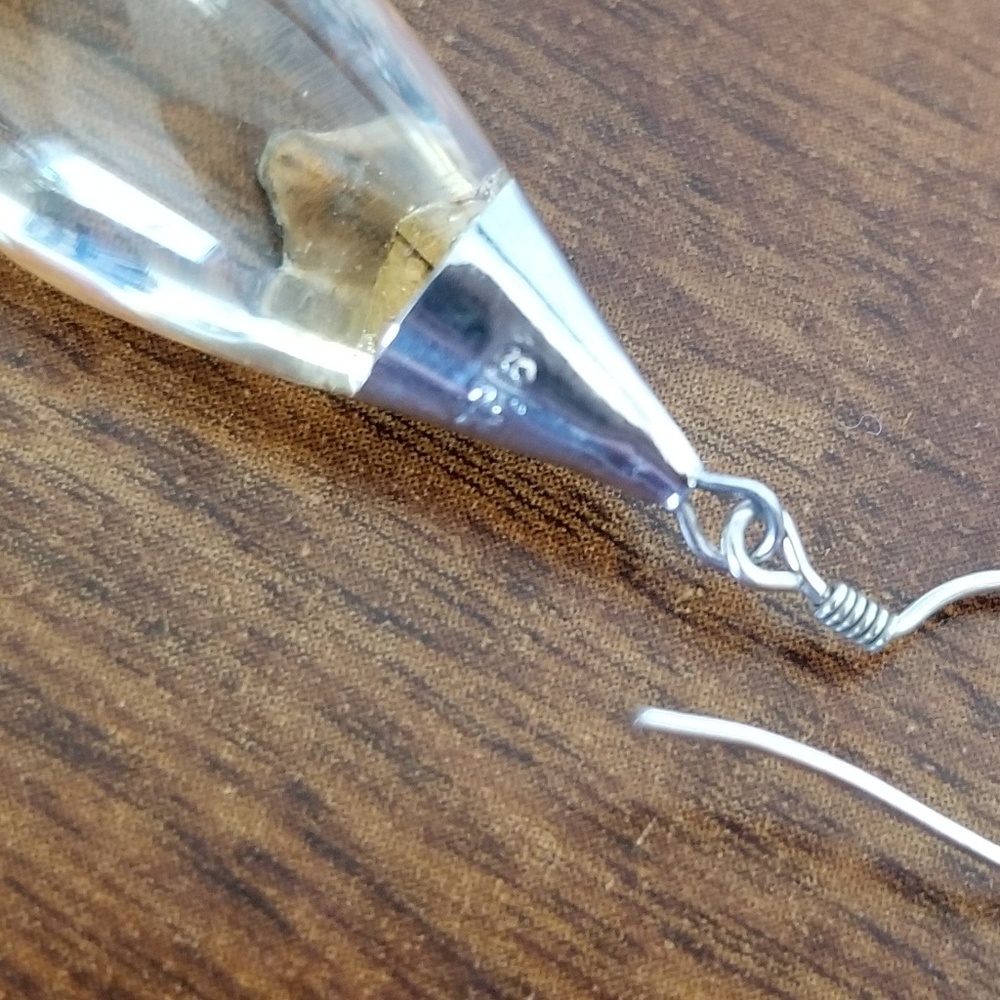 Last 1! Sterling silver lemon drop quartz earrings - Picture 6 of 8